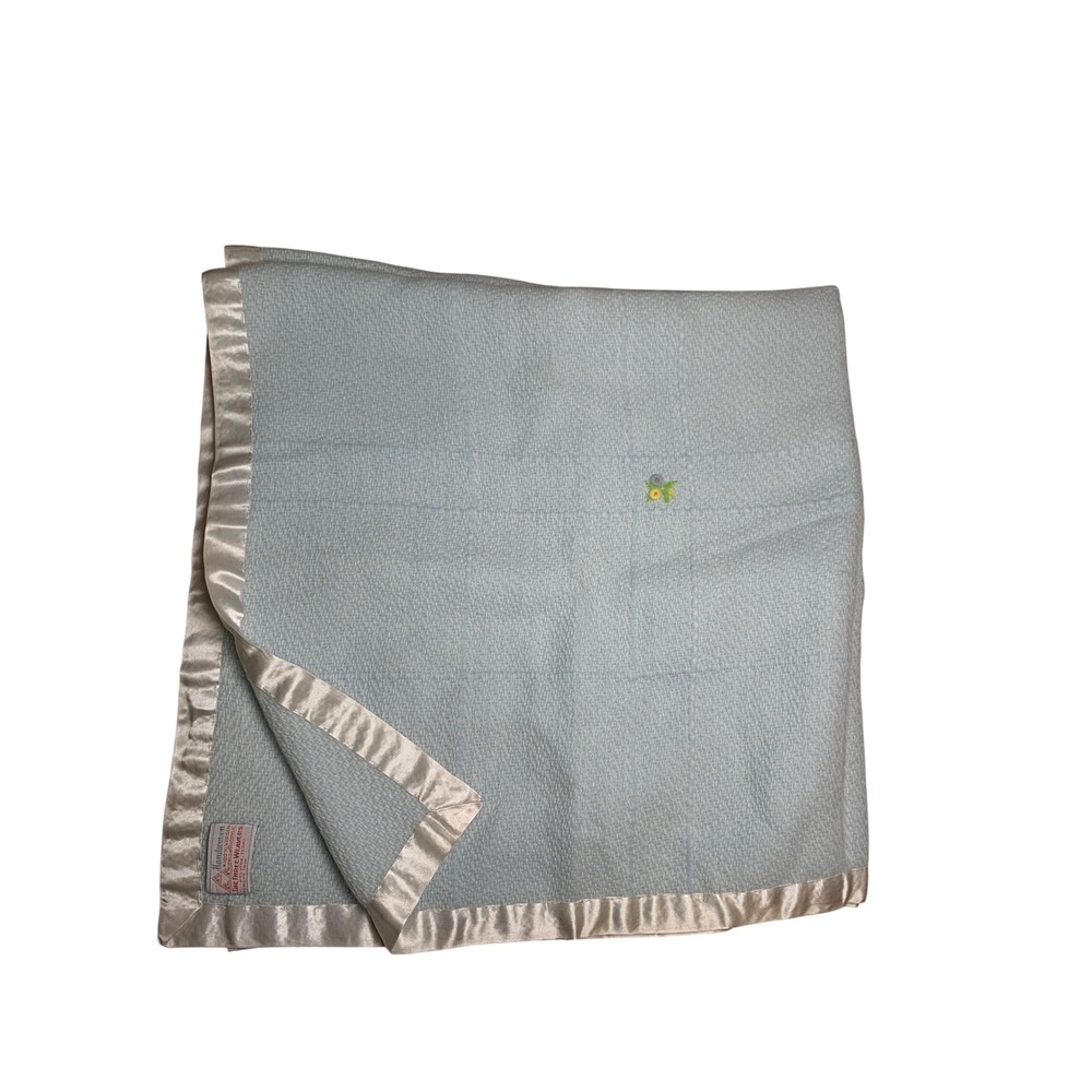 Vintage Handwoven The Three Weavers Baby Blanket 100% Virgin Orlon‎ Acrylic USA
